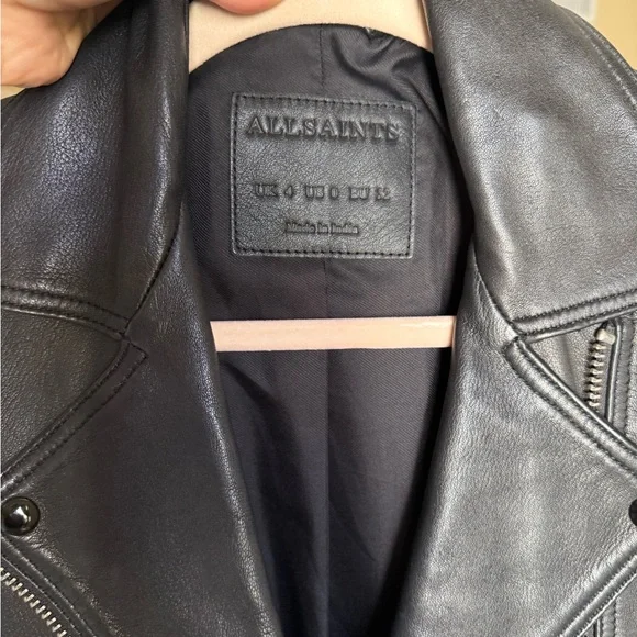 All Saints Black Leather Jacket - Picture 1 of 5